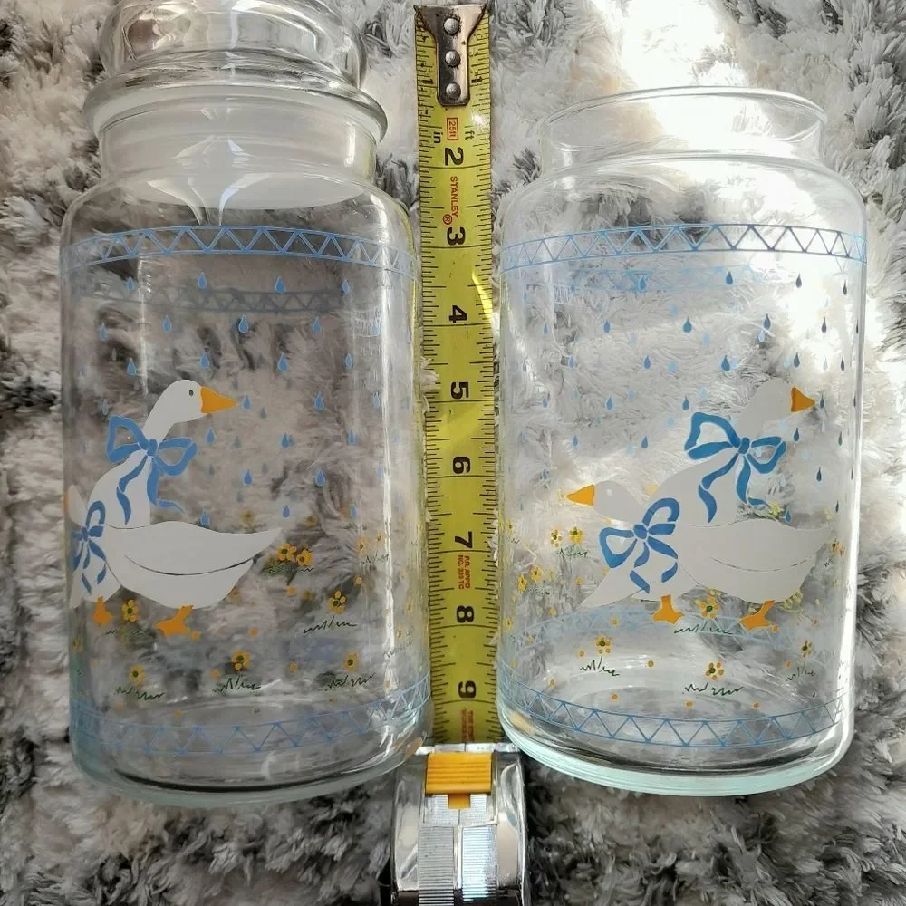 Anchor Hocking Farm Country Geese set of 2 cannisters.